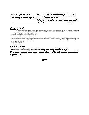Đề thi chọn học sinh giỏi Ngữ văn lớp 11 - Năm học 2011-2012 - Trường THPT Trần Đại Nghĩa